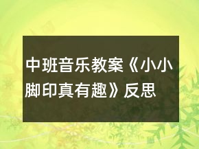 中班音樂教案《小小腳印真有趣》反思