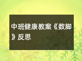 中班健康教案《數(shù)腳》反思