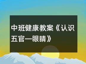 中班健康教案《認(rèn)識五官―眼睛》
