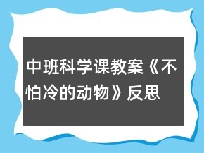 中班科學課教案《不怕冷的動物》反思