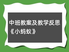 中班教案及教學(xué)反思《小螞蟻》