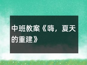 中班教案《嗨，夏天的重建》