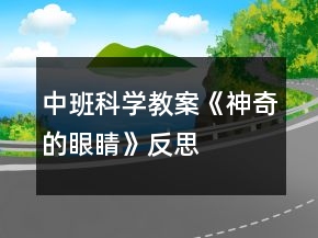 中班科學教案《神奇的眼睛》反思