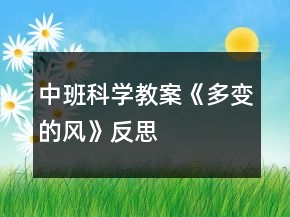 中班科學(xué)教案《多變的風(fēng)》反思