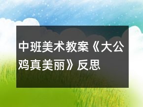 中班美術教案《大公雞真美麗》反思