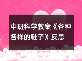 中班科學(xué)教案《各種各樣的鞋子》反思