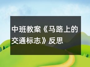 中班教案《馬路上的交通標(biāo)志》反思