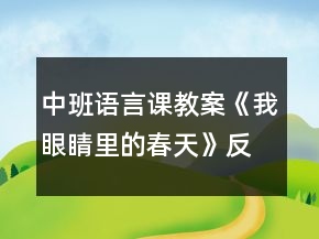 中班語言課教案《我眼睛里的春天》反思