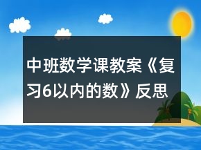 中班數(shù)學(xué)課教案《復(fù)習(xí)6以內(nèi)的數(shù)》反思