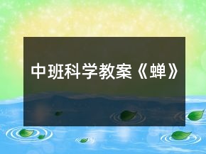 中班科學(xué)教案《蟬》