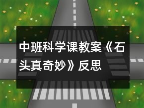 中班科學(xué)課教案《石頭真奇妙》反思