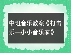 中班音樂教案《打擊樂―小小音樂家》反思