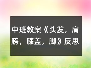 中班教案《頭發(fā)，肩膀，膝蓋，腳》反思