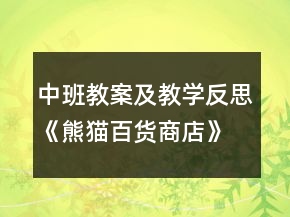 中班教案及教學反思《熊貓百貨商店》