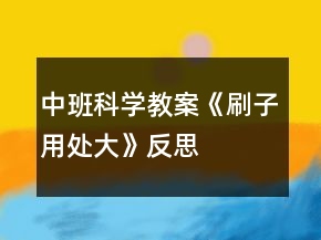 中班科學(xué)教案《刷子用處大》反思