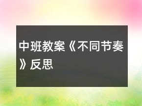 中班教案《不同節(jié)奏》反思