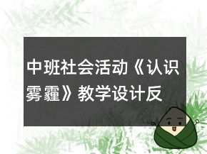 中班社會活動《認(rèn)識霧霾》教學(xué)設(shè)計反思