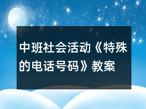 中班社會(huì)活動(dòng)《特殊的電話號(hào)碼》教案反思