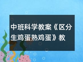 中班科學教案《區(qū)分生雞蛋熟雞蛋》教學反思