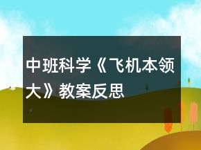 中班科學(xué)《飛機(jī)本領(lǐng)大》教案反思