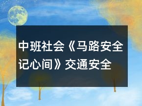 中班社會《馬路安全記心間》（交通安全）教案反思