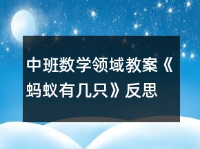 中班數(shù)學(xué)領(lǐng)域教案《螞蟻有幾只》反思