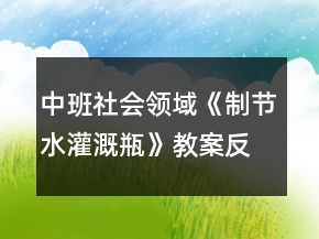 中班社會領(lǐng)域《制節(jié)水灌溉瓶》教案反思