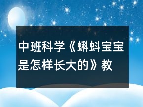 中班科學(xué)《蝌蚪寶寶是怎樣長大的》教案反思