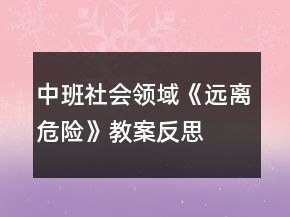 中班社會領(lǐng)域《遠(yuǎn)離危險》教案反思