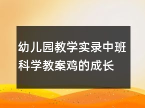 幼兒園教學(xué)實(shí)錄中班科學(xué)教案：雞的成長反思
