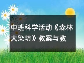 中班科學(xué)活動(dòng)《森林大染坊》教案與教學(xué)反思