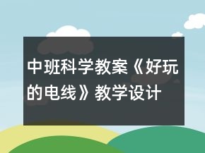中班科學(xué)教案《好玩的電線》教學(xué)設(shè)計(jì)與反思