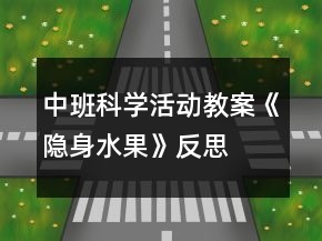中班科學活動教案《隱身水果》反思