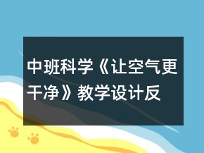中班科學(xué)《讓空氣更干凈》教學(xué)設(shè)計(jì)反思