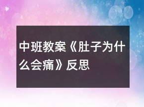 中班教案《肚子為什么會痛》反思