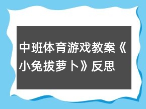 中班體育游戲教案《小兔拔蘿卜》反思