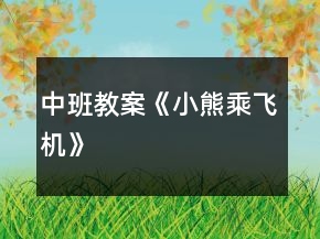 中班教案《小熊乘飛機(jī)》
