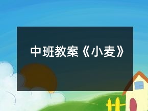 中班教案《小麥》