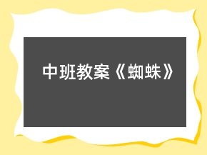 中班教案《蜘蛛》