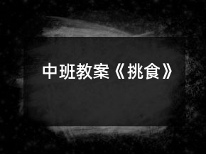 中班教案《挑食》