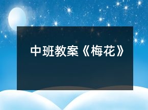 中班教案《梅花》