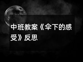 中班教案《傘下的感受》反思