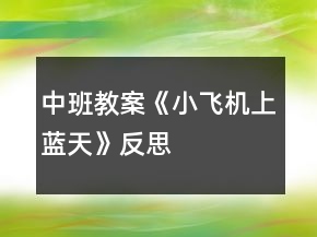 中班教案《小飛機(jī)上藍(lán)天》反思