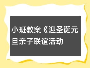 小班教案《迎圣誕、元旦親子聯(lián)誼活動方案》