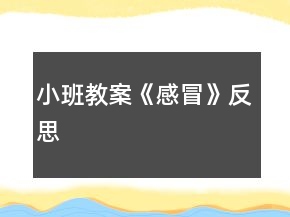 小班教案《感冒》反思