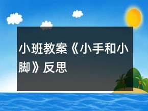 小班教案《小手和小腳》反思