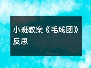 小班教案《毛線團》反思