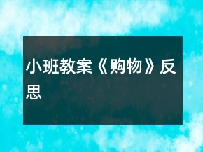 小班教案《購物》反思