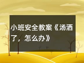 小班安全教案《湯灑了，怎么辦》