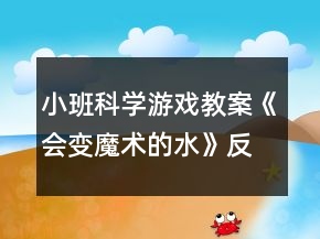 小班科學(xué)游戲教案《會(huì)變魔術(shù)的水》反思